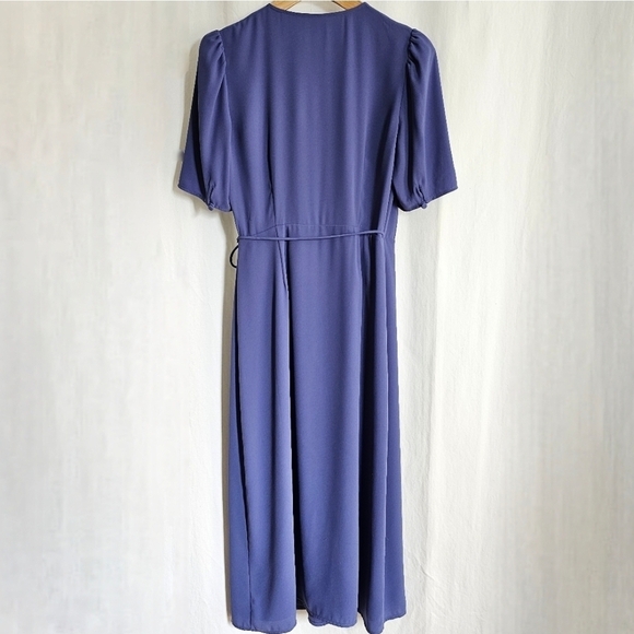 🇨🇦 Aritzia Wilfred Lulea Short Sleeve Chiffon Midi Wrap Dress - Picture 6 of 16